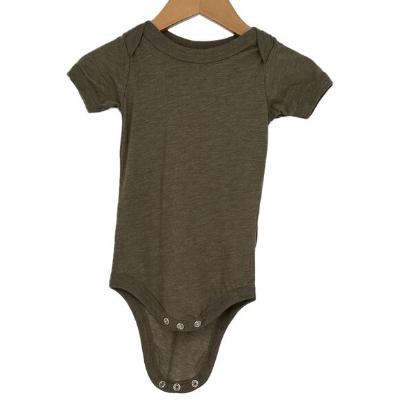 Bella Canvas Kids Infant Short Sleeve One Piece in Olive Green 12-18 Month - Picture 1 of 13